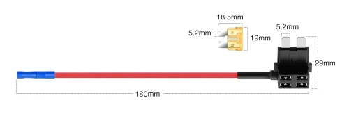 Bypass zum Trennen des Stromkreises | zusätzliche Sicherung 25A | 13 cm