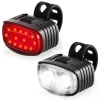 USB-LED-Fahrradlicht-Set – Vorne Weiß + Hinten Rot | Leistungsstarke Fahrradbeleuchtung| mit Batterie | BK-L8005