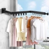 Klappbarer Kleiderständer | Faltbarer Wäscheständer | Wandhakenleiste | LYJ-T90-BLACK