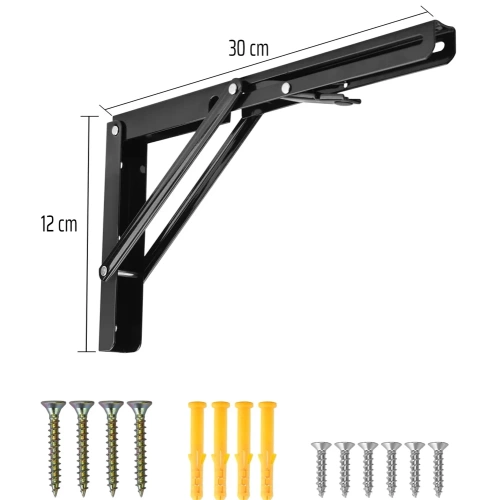 Klappbare Regalhalterungen | Klappbare Regalträger | FB-A30CM-BLACK | Regalhalterung