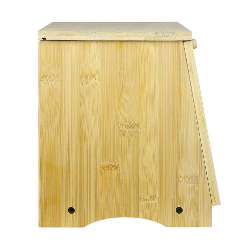 Brotkasten aus Bambus | Holzbehälter zur Aufbewahrung von Brot, Brötchen und Backwaren | Lebensmittel-Aufbewahrungsbox | FC-B023