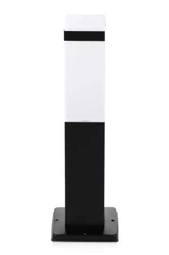 Stehleuchte Gartenlampe, quadratischer Pfosten für E27-Glühlampe | 230V Stromversorgung, Edelstahl | Mattschwarz, 45cm | LLF-45CM