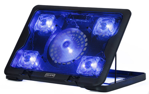 Laptop-Kühlerständer | für 12-17 Zoll Laptops | 5 Lüfter | USB-Hub | LED | C5-BLACK