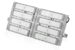 LED-Flutlichtstrahler | 400 W | Aluminiumgehäuse, verstellbare Halterung, geeignet für Sporthallen, Fabriken, Wohnbereiche | silber | TMN-400W-SILVER