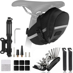 Multifunktionales Reparaturset | Fahrrad-Service-Werkzeuge in einer praktischen Tasche | Set mit Schlüsseln und Flicken für die Fahrradreparatur | ZUHE-AIO