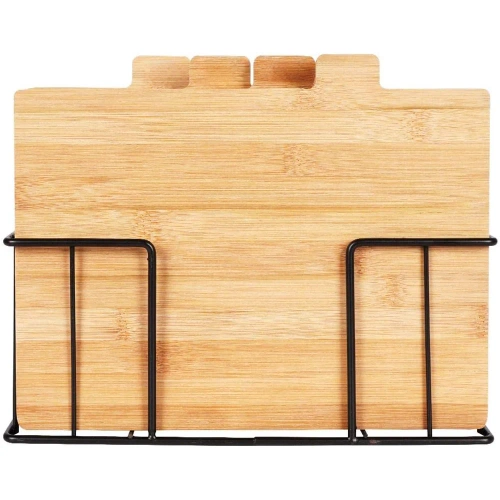 Schneidebrett-Set aus Holz und Bambus | mit Ständer | 4-in-1 Servierbrett-Set | NFS-4in1