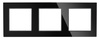 Dreifach-Rahmen für F60-Einsätze | gehärtetes Glas schwarz | SC80-3