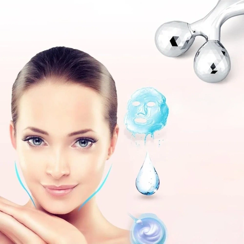 Gesichtsmassager | Rotierender Roller für Gesicht und Körper | AL-306B-SILVER
