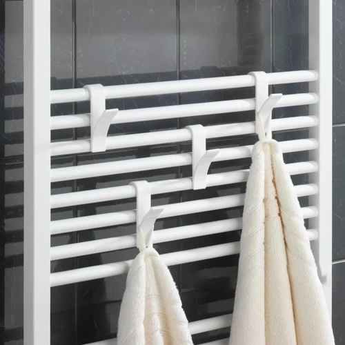 Handtuchhaken für Bad | Befestigung am Heizkörper, Radiator | Haken-Set | weiß | PG-Y03-WHITE