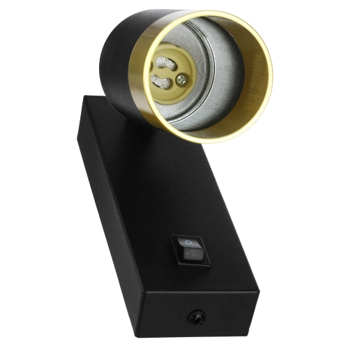 Wandleuchte | schwenkbarer Spot mit GU10-Fassung, mit Schalter | schwarz | BD-C278-B+G