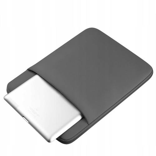 Neopren-Laptop-Hülle 15,6" | zusätzliche Tasche | grau | BR02