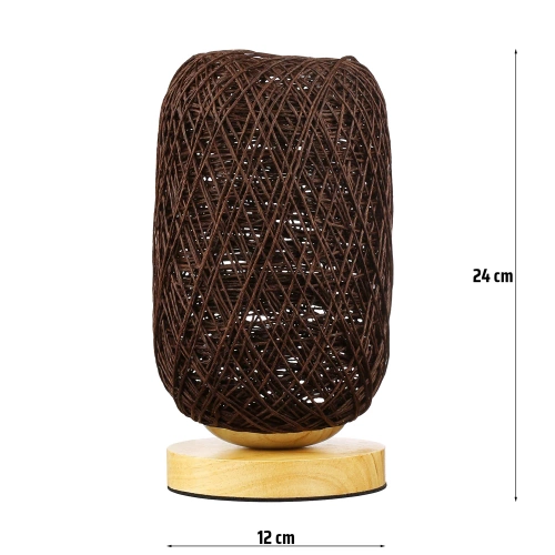 Rattan-Tischleuchte | stilvolle Nachttischleuchte | ZBD-C2314-BR
