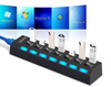 USB 2.0 7-Port Hub | USB Splitter / Distributor | YT07