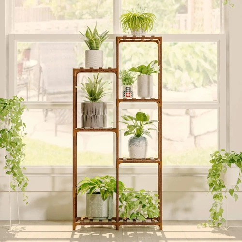 Holz Blumenständer für Töpfe | Pflanzenständer | Blumenregal | NZ238-BAMBOO
