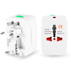Multifunktionales Reiseadapter, Netzadapter mit Ladegerät und zwei USB-Anschlüssen | EU/USA/CN/UK/AUS | AD-T202