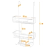 Metallregal fürs Badezimmer | Weiße Duschablage für die Glastür der Duschkabine | MJ2568-WHITE