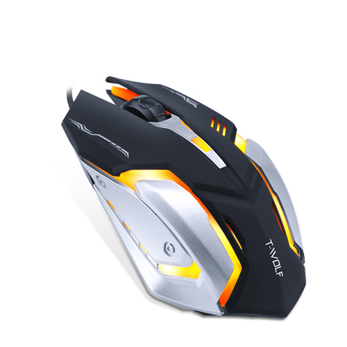 Gaming-Maus, kabelgebunden, optisch, USB | LED-RGB-Beleuchtung | 800–2.400 DPI, 4 Tasten | V5