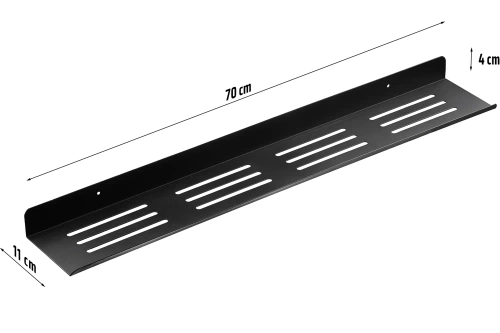 Metall-Badezimmerregal | Schwarzes Duschregal 70cm | Hängeregal | BDS-L70CM-B
