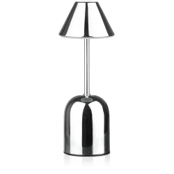 Kabellose Nachtlampe mit eingebautem 2000 mAh Akku | Moderne Tischlampe mit einstellbarer Leistung und Lichtfarbe | YG-D020-Silber