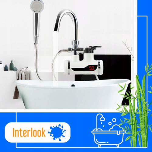 Elektrischer Duschbrausekopf mit Heizfunktion | einstellbarer Auslauf | Durchlauferhitzer mit Handbrause | Weiß | RX-018-WHITE