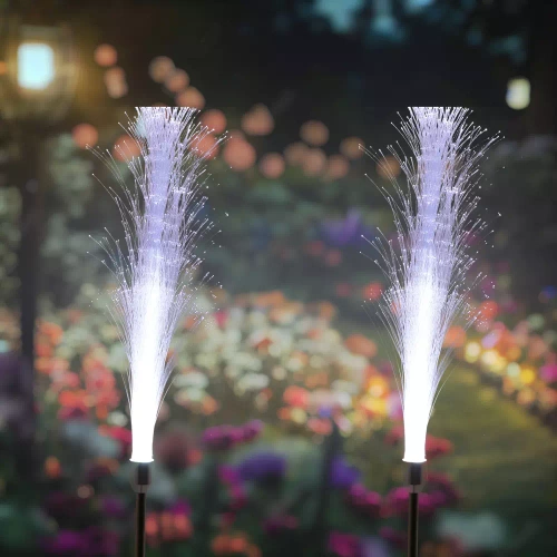 Solarblume | Solar-LED-Gartenlaterne Kaltfeuer | 90 cm, 600 mAh | FLD-45-WHITE