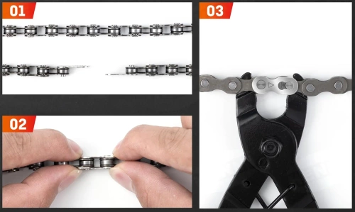 Fahrrad-Kettenwerkzeug | Reparaturset für 6–12-fach Ketten mit Kettenverschleißlehre | DQZ-03B
