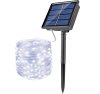 LED-Girlande solar | 100 LEDs, 10 m | kaltweiß | FLD-100LED-WC