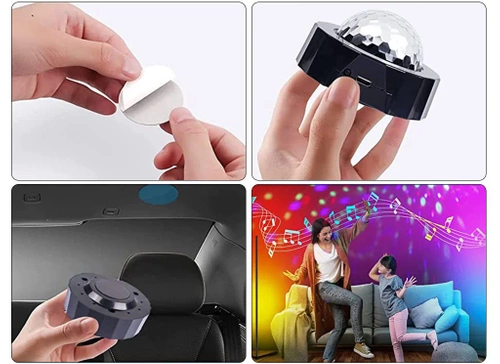Mini-Disco-Kugel | Kabellos | USB | Für das Auto und Zuhause 
