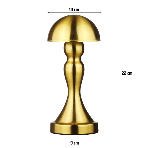 Tischlampe mit integriertem Akku | Nachtlicht mit drei Leuchtfarben | Stimmungsvolle Lampe für Hotel, Restaurant | HJA11-A-GOLD