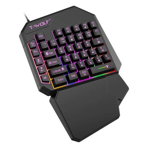 Gaming-Einhandtastatur mit LED-Hintergrundbeleuchtung, Keypad | T19
