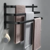 Handtuchhalter | Wandhalterung für das Badezimmer | Badezimmerstange | MJR-50CM-3-BLACK