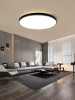 Schwarze, runde LED-Deckenleuchte 24W | Flimmerfreies Aufbaupanel | RLB-C30W-B