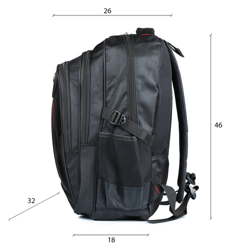 Universaler, robuster Rucksack mit Laptopfach | 30l, 3 Fächer, ballistisches Nylon 1680D | schwarz | BR11