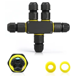 Wynik: Wasserdichte Kabelmuffe IP68 | 3-polige selbstklemmende Verbindung 450 V 24 A für Kabel 4–11 mm | M684-F