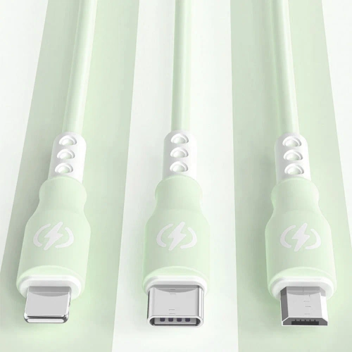 USB-Kabel mit drei Ladeanschlüssen | B2-3in1-grün