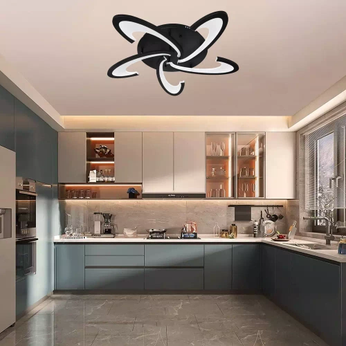 Moderne Deckenleuchte | LED-Deckenleuchte | Schwarz | Deckenleuchte RLF-C55W-B