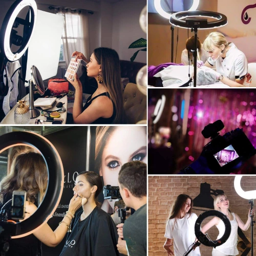 LED-Ringlicht | 300 W | mit Stativ 210 cm | 3 Farbtemperaturen weiß | SENY | RL-480 2in1