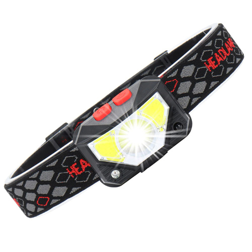 LED Stirnlampe XPG + COB | Bewegungssensor | 800lm, 1200mAh | L-02