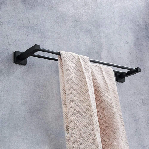 Handtuchhalter | Wandhalterung für das Badezimmer | Badezimmerstange | MJR-60CM-2-SCHWARZ