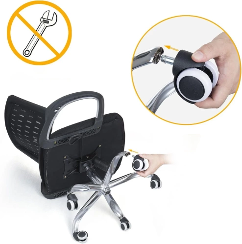 Universelle Bürostuhlrollen | 5er Set Möbelrollen | Drehstuhlrollen | WXL-D50MM-5PCS