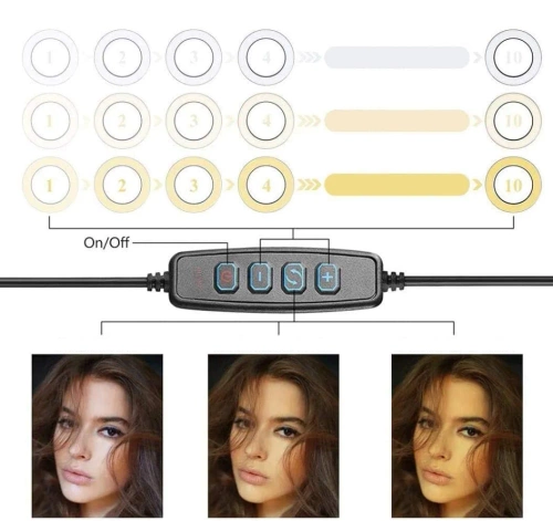 16 cm LED-Ringlicht mit 25 cm Stativ | Kompaktes Set für Make-up, Streaming und Fotografie |