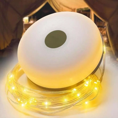 Multifunktionale LED Campinglampe mit 10 m Lichterkette, Powerbank und Magnet | Wasserdichte Lampe mit eingebautem 2000 mAh Akku 5 Leuchtmodi | KQ-5004