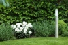 Stehende Gartenlaterne, quadratischer Pfosten für E27-Glühbirne | 230V Stromversorgung, Edelstahl | Inox, 90cm | LLF-90CM