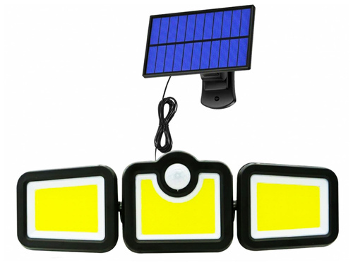 Solar-LED-Lampe mit Bewegungs- und Dämmerungssensor IP65 | 171 LED-COB-Lampen | IR-Fernbedienung | LD-171COB