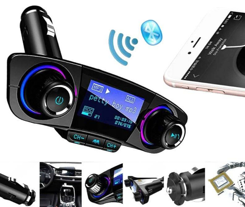 FM-Transmitter mit Bluetooth 5.0 | AUX | SD | 2x USB 2.1A | BT06