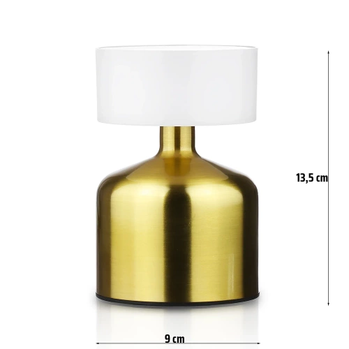 Tischlampe mit eingebautem Akku | Nachtlicht mit drei Leuchtfarben | Stimmungsvolle Lampe für Hotel, Restaurant | HJA44-GOLD