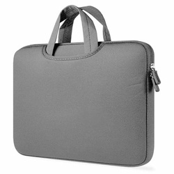 Neopren-Laptoptasche 15,6 Zoll | Griffe, zwei Seitentaschen | grau | BR04