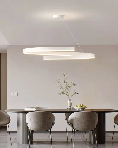 Moderne Pendelleuchte 50 cm | Spiral LED Lampe 50W | RLO-50CM-50W-W