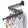 Klappbarer Kleiderständer | Faltbarer Wäscheständer | Wandstange mit Haken | LYJ-T90-GREY
