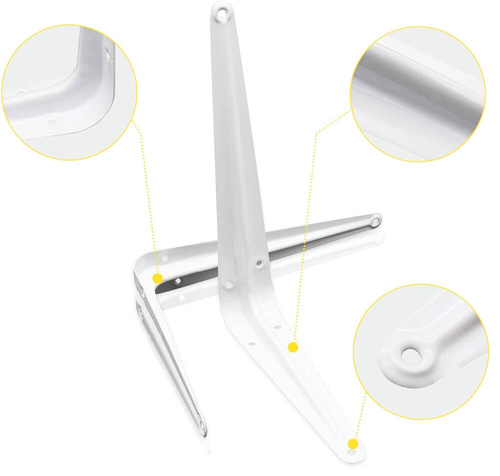 Regalträger | Stahl Regalwinkel Set, 2 Stück | weiß | ZJ-2-SILVER